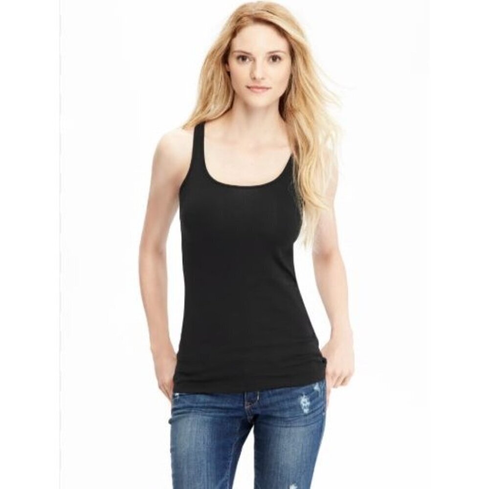 Old Navy Black Basic Jersey‎ Stretch Tami Tank Top S